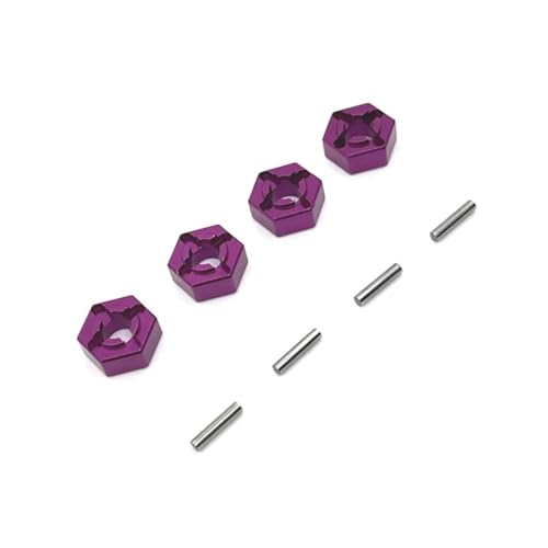 IJOSADON Metall-Upgrade 12 mm Sechskantgelenk Kompatibel mit kompatible 1/14 1/16 RC-Autoteile RC Auto Zubehör(Purple) von IJOSADON