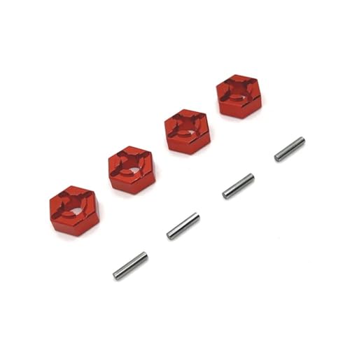 IJOSADON Metall-Upgrade 12 mm Sechskantgelenk Kompatibel mit kompatible 1/14 1/16 RC-Autoteile RC Auto Zubehör(RED) von IJOSADON