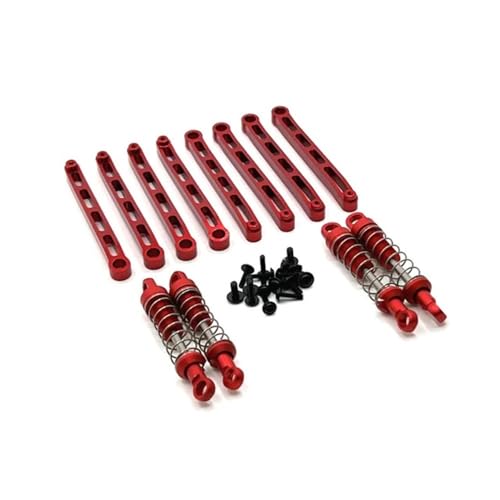 IJOSADON Metall Upgrade Äußere Feder Stoßdämpfer Chassis Befestigungs Stange Set Kompatibel Mit 1/12 Skala MN78 Stil RC Auto Ersatzteile(RED) von IJOSADON