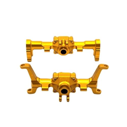 IJOSADON Metall-Upgrade-CNC-Prozess-Vorder- und Hinterachs-Montagegehäuse, kompatibel mit Ersatzteilen Kompatibel mit ferngesteuerte Autos im Maßstab 1:24(Yellow) von IJOSADON