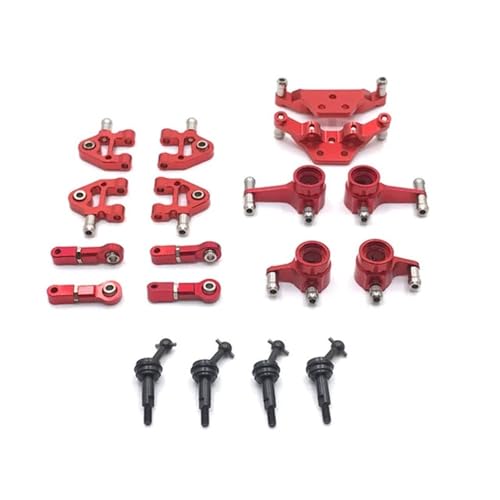 IJOSADON Metall Upgrade Schaukel Arm Lenkung Tasse Schock Halterung Antriebswelle Kompatibel mit 1/28 Kompatible RC Auto Teile K969 K979 K989 K999 p929 P939 RC Auto Zubehör(RED) von IJOSADON