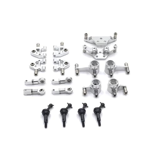 IJOSADON Metall Upgrade Schaukel Arm Lenkung Tasse Schock Halterung Antriebswelle Kompatibel mit 1/28 Kompatible RC Auto Teile K969 K979 K989 K999 p929 P939 RC Auto Zubehör(Silver) von IJOSADON