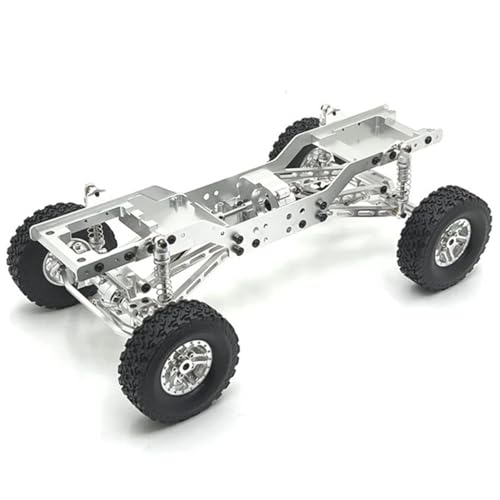 IJOSADON Metall-Upgrade und Modifikation des Chassis-Brückenrahmens Kompatibel mit Vorder- und Hintertüren, kompatibel mit MN-Modell 1/12 MN78 RC-Autoteilen RC Auto Zubehör(Silver) von IJOSADON