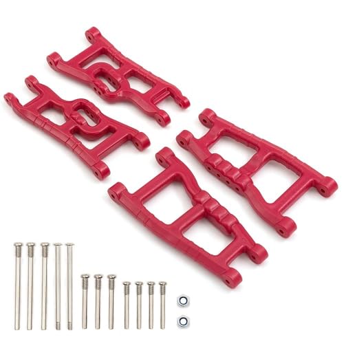 IJOSADON Nylon-Aufhängungsarm-Set Kompatibel mit 1/10 RC-Auto-Upgrade vorne und hinten, kompatibel mit 2WD-VXL-Modellen RC Auto Zubehör(RED) von IJOSADON