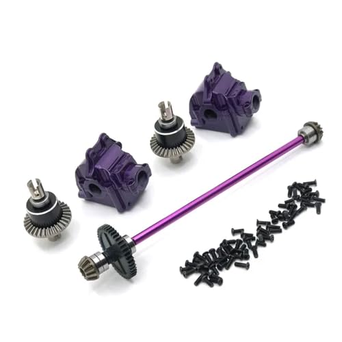 IJOSADON Upgrade Metall-Mittelantriebswellenbaugruppe Getriebedifferentialsatz kompatibel mit 144010 144001 144002 Teilen RC Auto Zubehör(Purple) von IJOSADON