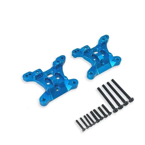 IJOSADON Verbesserte Metallbeschläge Kompatibel mit SCY1/16 16101 16102 16103 16106 16201 PRO Speed ​​RC Car vordere und hintere Stoßdämpferhalterungen, kompatible Teile(Blue) von IJOSADON