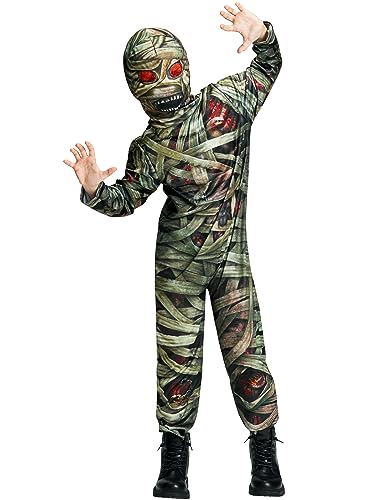 IKALI Kinder Mumie Zombie Kostüm Jungen Mädchen Halloween schaurige Pharao ägyptische Outfit für Fancy Dress Up Party 4-6Jahre IKALI Kinder Mumie Zombie Kostüm Jungen Mädchen Halloween schaurige Pharao ägyptische Outfit für Fancy Dress Up Party 4-6Jahre von IKALI