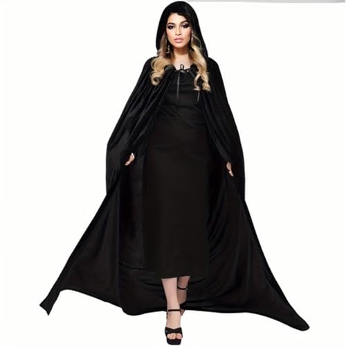 IKALI Mittelalter Umhang mit Kapuze Halloween Weihnachten Umhang Vampir Fancy Dress Kostüm für Erwachsene Einheitsgröße Geeignete Höhe: 160-180 cm von IKALI