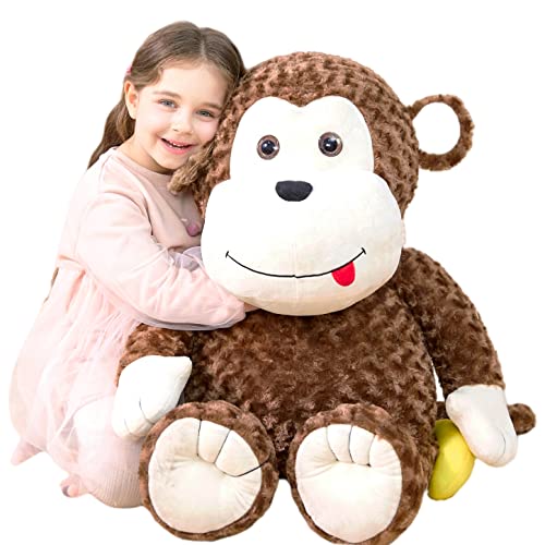 IKASA Groß AFFE Kuscheltier Riesen Stofftier,78cm Gross Plüschtier Riesige Plüsch Spielzeug Jumbo XXL XL Stofftiere,Geschenk für Kinder von IKASA