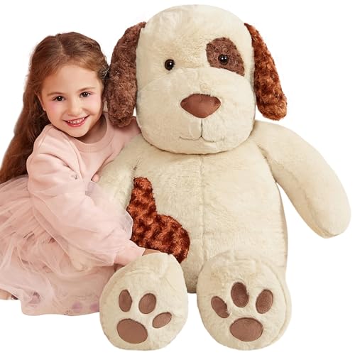 IKASA Groß Hund Kuscheltier Riesen Stofftier,78cm Welpe Gross Plüschtier Riesige Plüsch Spielzeug Flauschige Jumbo Stofftiere,Geschenk für Kinder von IKASA