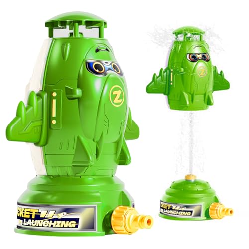 Rocket Wassersprinkler Kinder Raketen Sprinkler: Water Rocket Sprinkler Jungen MäDchen Outdoor Wasserrakete für Sommer Hinterhof Drehung Raketensprinkler Geschenke (Grün) von IKIJM