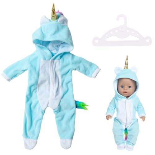 IKOPFLN 1 Stück Einhorn Kleid mädchen, Baby BOR n Kleid, Baby BOR n Kleidung 43 cm, Kleidung Outfits für Baby Puppen, Puppenkleidung Einhorn, für Babypuppen 35-45 cm, B von IKOPFLN