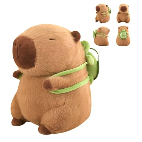 ILESTDG Capybara Kuscheltier Mit Schildkrötenrucksack Plüschtier - Süße Kuscheltiere, Simulation Tier Capybara Puppen (S(25cm)) von ILESTDG