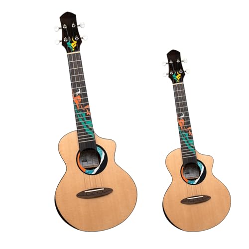 Massive Ukulele aus Fichte, professionelle Anfänger, Cutaway, kleine Gitarre (58,4 cm) von ILGIZJIN