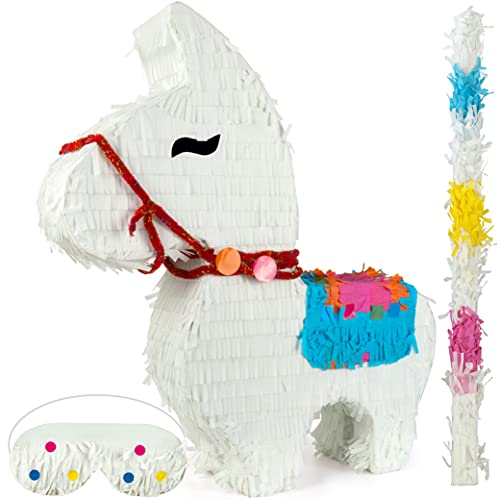 ILP Pinata Lama zum Befüllen - Lama Pinata Set mit Pinata Stock und Maske - 40 x 46 x 10 cm - Pinata Geburtstag Mädchen Junge - Alpaka Pinata Kindergeburtstag - Piñatas Kinderspiele Geburtstagsparty von ILP GMBH I LOVE PRODUCTS