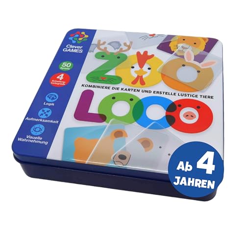 IMAGILAND ZooLoco Logik- & Denkspiel ab 4 Jahren mit transparenten Karten | 50 Aufgaben in 4 Schwierigkeitsgraden | Reisespiel in Metallbox | Tiere durch Schichten & Drehen Bauen IMAGILAND ZooLoco Logik- & Denkspiel ab 4 Jahren mit transparenten Karten | 50 Aufgaben in 4 Schwierigkeitsgraden | Reisespiel in Metallbox | Tiere durch Schichten & Drehen Bauen von IMAGILAND