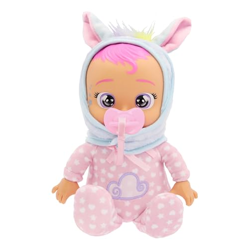 CRY Babies Tiny Cuddles Newborn Jenna, im süßen Pegasus-Pyjama, sie kann Sich hinsetzen und echte Tränen, Spielzeug und Geschenk für Kinder ab 18 Monaten von IMC TOYS CRY BABIES