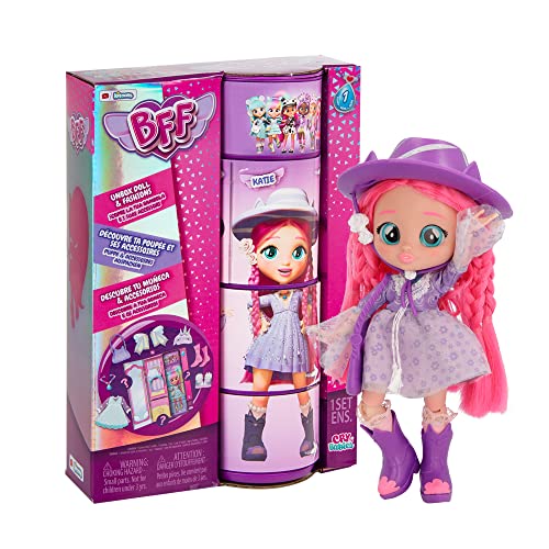 BFF by Cry Babies Katie | Modepuppe zum Sammeln mit Langen Haaren, Stoffkleidung und 9 Accessoires - Geschenk Spielzeug für Mädchen und Jungen ab 5 Jahren von BFF by Cry Babies