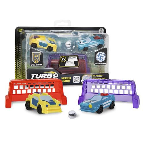 IMC Toys Turbo Champs Versus Pack Galaxy Gliders vs Nitro Knights, Teamspiel, das Autos und Fußball verbindet, Rollen Sie das Auto, um es zu bewegen, Spielzeug Geschenk für Kinder ab 6 Jahren von IMC Toys