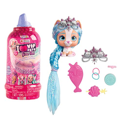 IMC Toys VIP Pets Surprise Hair Reveal - Serie 2 Glitter Twist - Styles können variieren, Pink von IMC Toys