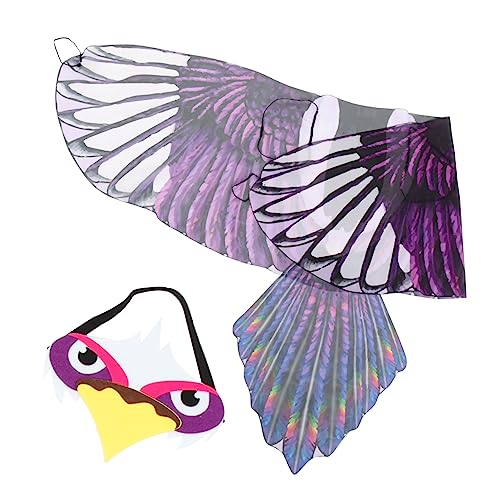 IMIKEYA 1 Satz Adlerflügel Taubenkostüm Fee Schmetterlingsflügel Vogel Maske Halloween Costume Halloween Kleidung Wings Partygeschenk kreative Adler-Kostümverzierung Chiffon Violett von IMIKEYA