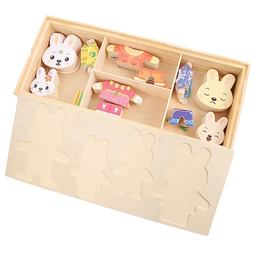 IMIKEYA 1 Satz Ankleide-Puzzle Kinderspielzeug Kinderrätsel Rätsel Rätsel Cartoon-tierpuzzle Aus Holz Tierrätsel Zum Wechseln Der Kleidung Kinderpuzzle Holzpuzzle Holz von IMIKEYA