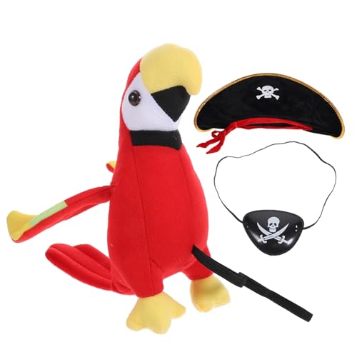 IMIKEYA 1 Satz Ausgestopfter Papagei Piratenhut Für Kleinkinder Piratenvogel Für Die Schulter Halloween-partyzubehör Ausgestopftes Papageienmodell Stofftier Papagei Papageien-Outfit Plüsch von IMIKEYA