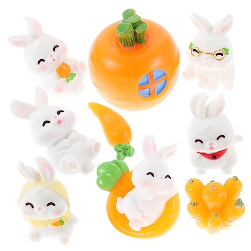 IMIKEYA 1 Satz Figuren Teehaustier puppenhaus Miniatur bausatz selber Machen kleine Kuscheltiere kleine Enten gartendekoration Garden Decoration osterhasen dekore Osterhasenstatue Harz von IMIKEYA