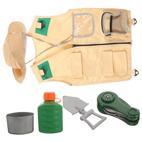 IMIKEYA 1 Satz Kinder Explorer Kit Weste Hut Schaufel Wasserkocher Kompass Kit Kinder Cosplay Explorer Kit von IMIKEYA