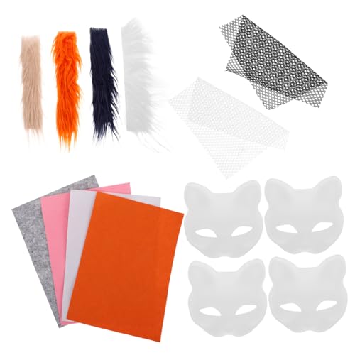 IMIKEYA 1 Set Katzenmasken Set DIY Gesichtsmaske Wolf Gesichtsmaske Pelzige Maske Tier Gesichtsmaske Wolfsmaske Fuchsmaske Halbmaske Gesichtsmaske Kostüm Katze Maskerade Maske von IMIKEYA