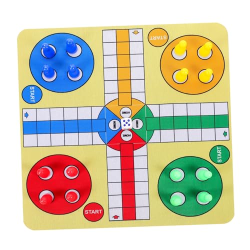 IMIKEYA 1 Set Ludo Schachspiel Spielsteine ​​Magnetspiel Kette Dreieck Schachspiel Mini Brettspiele Reisespiel Reise Ludo Brettspiel Würfelturm Vulkanisiertes Gummituch von IMIKEYA