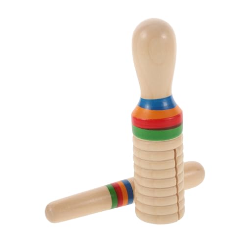 IMIKEYA 1 Set Pädagogisches Musikspielzeug Pädagogisches Instrument Schallrohr Einzelgewinde Ring Schlaginstrument Holz Beige von IMIKEYA