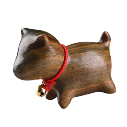 IMIKEYA 1 Stück Holzschnitzerei Welpen Stifthalter Ornament Display Einzigartiges Zubehör Puzzle Haustier Süße Hundefiguren Mini Hundeunterteil Figur Für Hunde Vintage Hundedekor Retro von IMIKEYA