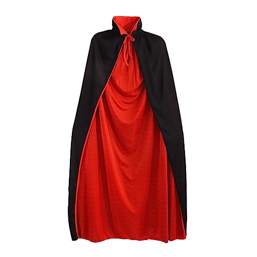 IMIKEYA 1. Coole Zweilagige Stehkragen Erwachsene Umhang Cape Cosplay Umhang Requisite für Halloween Maskerade (Schwarz Und Rot) von IMIKEYA