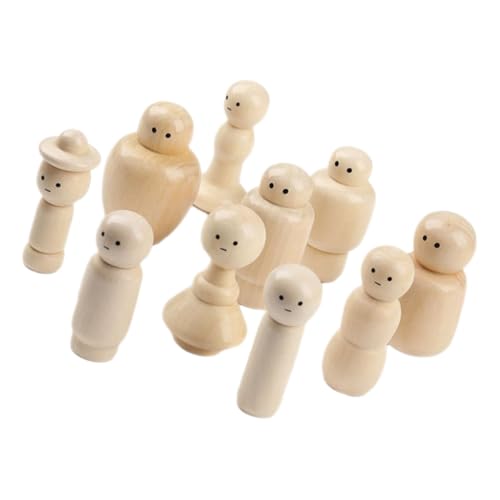 IMIKEYA 10 Stück Unfertige Holz Steckpuppen zum Basteln Selbstgemacht Holzfiguren für Kinder und Erwachsene für Kreative Mal und Bastelprojekte IMIKEYA 10 Stück Unfertige Holz Steckpuppen zum Basteln Selbstgemacht Holzfiguren für Kinder und Erwachsene für Kreative Mal und Bastelprojekte von IMIKEYA