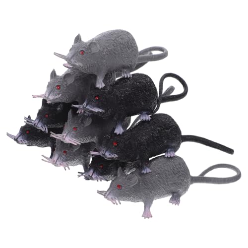 IMIKEYA 10 Stück realistische Ratten Halloween Deko Gefälschte Ratte Streiche Maus Spielzeug Fake Ratte Horror für Halloween Party IMIKEYA 10 Stück realistische Ratten Halloween Deko Gefälschte Ratte Streiche Maus Spielzeug Fake Ratte Horror für Halloween Party von IMIKEYA