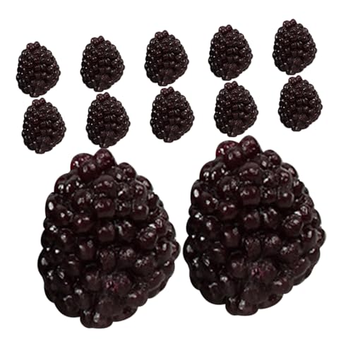 IMIKEYA 12 Stück Simulierte Wilde Erdbeeren Himbeeren Künstliches Himbeermodell Foto Requisiten Display Simulation Himbeer Ornament Dekoratives Obstmodell Obst Display von IMIKEYA