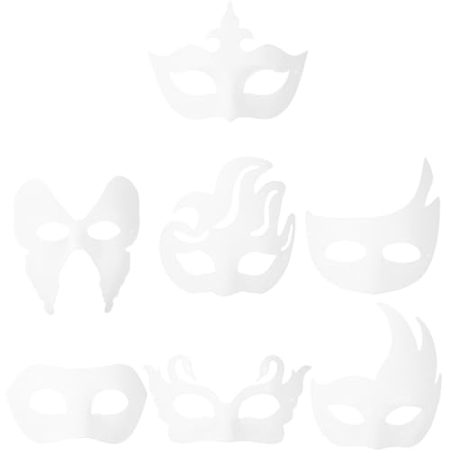 IMIKEYA Maskarade 14 Stück Pappmaché-Kunstmasken Zum Selbermachen Blanko Halb Unbemalt Tiermasken Weiße Maskerademasken Für Kinder Zum Dekorieren Von Bastel-Partygeschenken von IMIKEYA