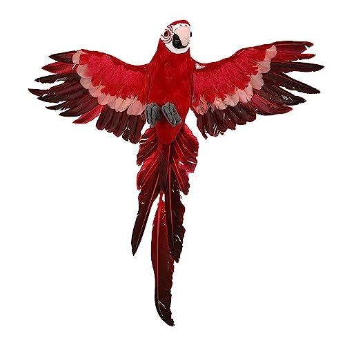 IMIKEYA 1Stk künstlicher Vogel sprechender Papagei Papagei-Ornament gefiederte Vögel gartendekoration Garden Decor Gartenpapageien-Statuen- Papageiendekoration im Freien Schaum rot von IMIKEYA