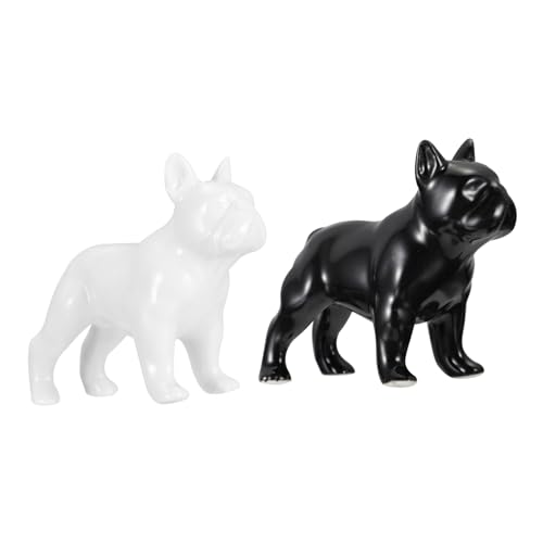 IMIKEYA 2 STK Keramik-Hund-Ornament Hundedekor Figuren Außendekorationen Haustier Hundedenkmal Keramik Tierfigur Dekoration Tierornament Tierhandwerksverzierung aus Keramik Hundeschmuck von IMIKEYA