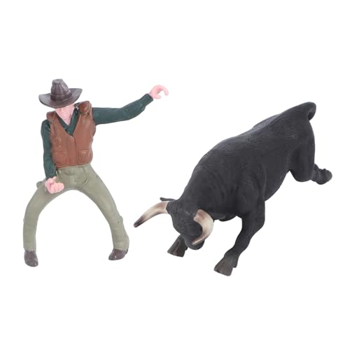 IMIKEYA 2 Stück Cowboy Stierkampf Modell Pferde Meerestier Meerestiere Figuren Figuren Tiere Stier Bauernhof Kuh Ornament Cowboy Stierkampf Modell von IMIKEYA