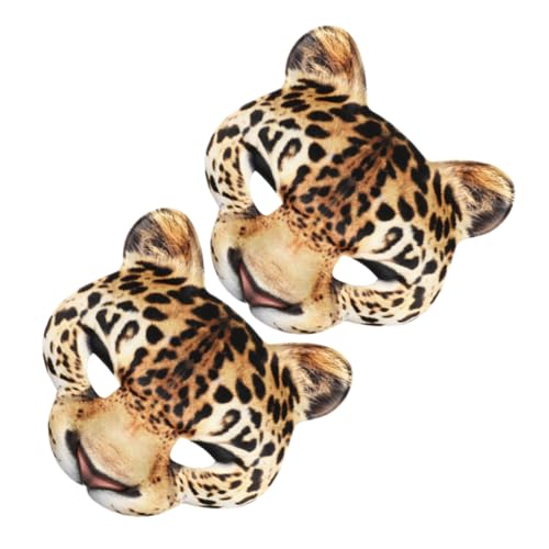 IMIKEYA 2 Stück Leoparden Maske Kostüm Party Dekoration Leoparden Halbmaske Tier Gesichtsmaske Urlaubsmaske Neuheit Halloween Maske Festival Cosplay Maske Tiermaske Cosplay von IMIKEYA