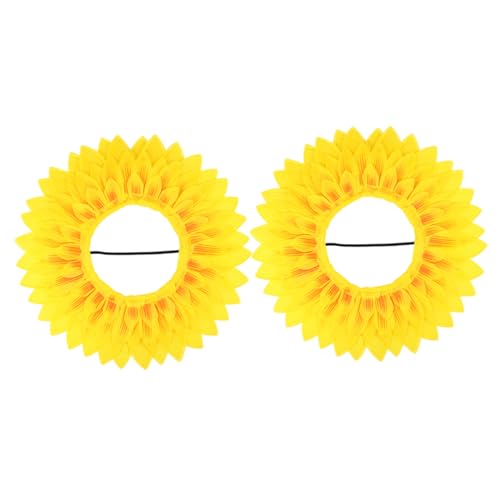 IMIKEYA 2 Stück Sonnenblumenkopf -deckungs -requisiten Kleine Mädchen Hüte Blumenhut-kostüm Mütze Für Kleine Mädchen Sonnenblume Kopfstück Sonnenblumenhut Sonnenkostüm Seidentuch Yellow von IMIKEYA