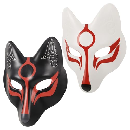 IMIKEYA 2 Stück -fuchs- Fuchs-cosplay-kostüm Kostüm Maskenmaske Für Paare Partylichter Krähenmaske Dekorative Partymaske Für Party Für Party Kleider Feste Weiß von IMIKEYA