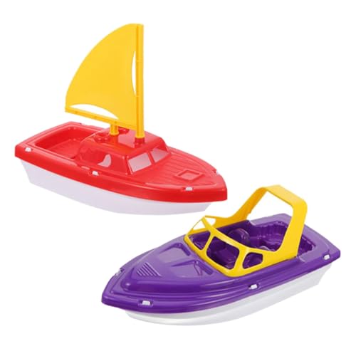 IMIKEYA 2 Stücke Plastikboote Set Segelboot Schnellboot Spielzeug Kleines Boot Badespielzeug Strandboot Spielzeug von IMIKEYA