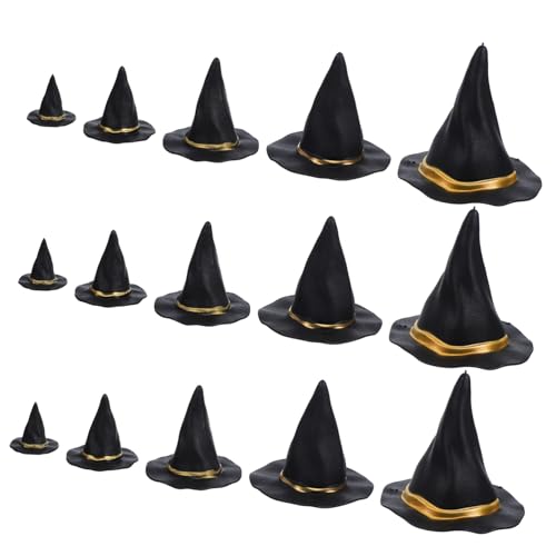 IMIKEYA 20 Stück Halloween Hexenhüte Hüte Für Getränke Miniatur Hexenhut Mini Strohhut Puppen Halloween Eimer Großer Halloween Dekorationen Puppenhüte Schwarz von IMIKEYA