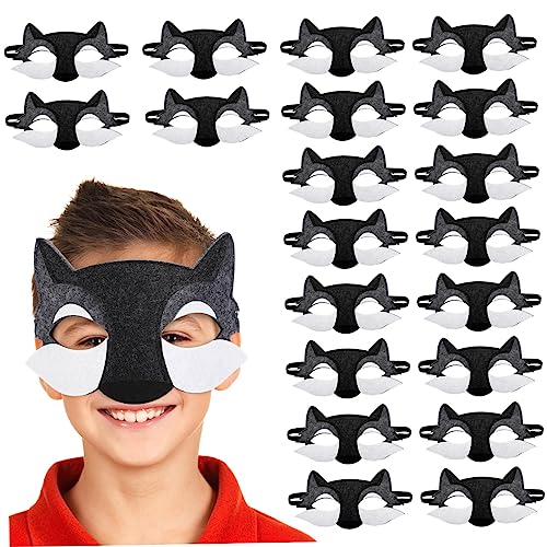 IMIKEYA 20 Stück Wolfsmaske aus Filz Wolfsmaske für Wolf-Geburtstagsparty-Gastgeschenk halloween masken halloweenmaske Halloween-Maske gesichtsmaske tierische Cosplay-Maske gefühlt von IMIKEYA