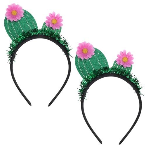 IMIKEYA 2Pcs Cactus Stirnbänder Erwachsene Kinder Funny Party Stirnband Für Frauen Mädchen Hawaiian Haarband Kaktus Kostüm Stirnband Party Supply Grün Grün Grün von IMIKEYA