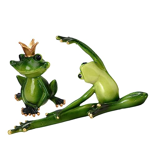 IMIKEYA 2st Miniatur-Frosch- Frösche Raupe Hase Frosch Locken Aquarium Frosch-Dekoration Für Den Außenbereich Gewichtete Kuscheltiere Figur Frosch Zeug Froschring Kröte Harz von IMIKEYA