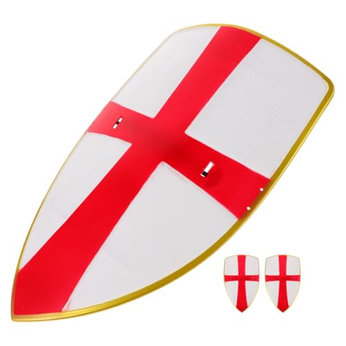 IMIKEYA 3 Stück Ritterschild Kinder Mittelalterliches Ritterschild mit klassischem Rotkreuz aus Kunststoff Kostüm Requisiten für Halloween Cosplay Ritterkostüme Verkleidung, 30 x 19,5 cm IMIKEYA 3 Stück Ritterschild Kinder Mittelalterliches Ritterschild mit klassischem Rotkreuz aus Kunststoff Kostüm Requisiten für Halloween Cosplay Ritterkostüme Verkleidung, 30 x 19,5 cm von IMIKEYA